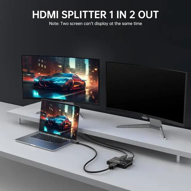 Alt view image 6 of 7 - HDMI 2.1 Bi-Directional Switch/Splitter  8K@60Hz, 4K@120Hz, 48Gbps, 2-in-1 (2x1 or 1x2 Mode), USB-Powered, Ultra HD for Gaming & Home Theater