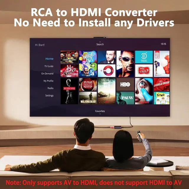 Alt view image 2 of 7 - RCA to HDMI Converter, AV to HDMI Converter, Composite CVBS Video Audio Support 1080P PAL/NTSC Compatible with TV/PC/ PS3/ STB/Xbox VHS/VCR/Blue