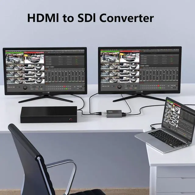 Alt view image 2 of 7 - HDMI to SDI Converter, HDMI to 3G-SDI/HD-SDI Video Audio Converter 2.970 Gbit/s Audio Embedder Simultaneously Dual SDI Output Adapter Support 1080P for Camera Home Theater