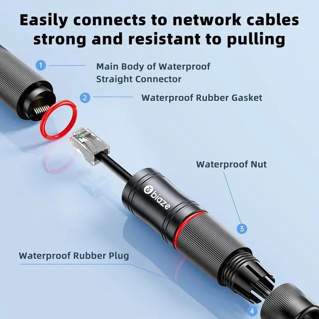 Alt view image 4 of 7 - Waterproof RJ45 Coupler, Ethernet Coupler Connector - Short Profile LAN Coupler for Cat7/Cat6/Cat5e Cable - for Outdoor Indoor CCTV IP Camera, Burial Industrial Network Connection (10-Pack)