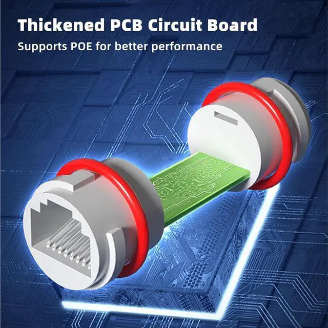 Alt view image 6 of 7 - Waterproof RJ45 Coupler, Ethernet Coupler Connector - Short Profile LAN Coupler for Cat7/Cat6/Cat5e Cable - for Outdoor Indoor CCTV IP Camera, Burial Industrial Network Connection (10-Pack)