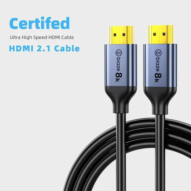 Alt view image 2 of 6 - 4K 8K HDMI2.1 Cable 48Gbps 16.5ft/5m,Ultra-High Speed HDMI Cable Braid - 4K:240Hz 8K:60Hz, HDR Compatible with Roku TV/PS5/4, Switch, Xbox/HDTV/Blu-Ray (16.5ft)
