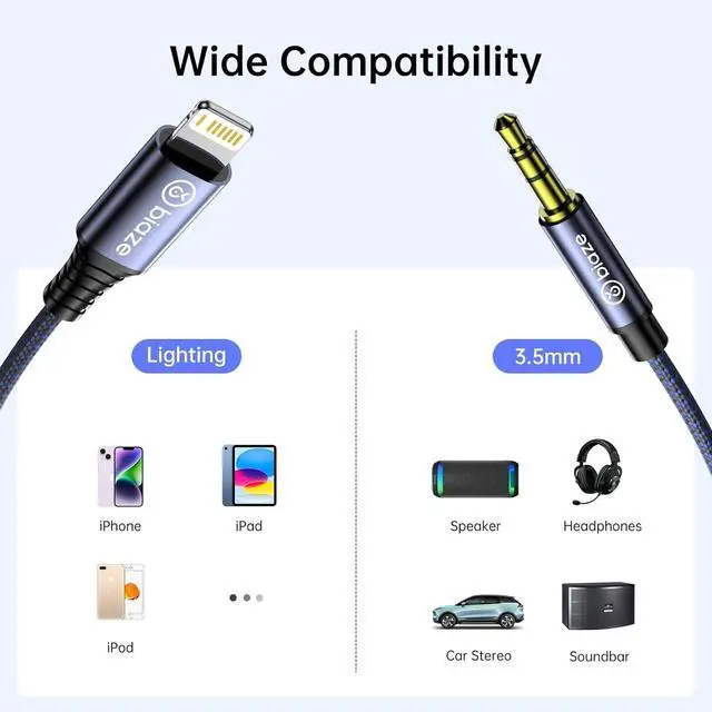 Alt view image 4 of 6 - Lighting to 3.5mm Male Adapter Auxiliary Adapter
