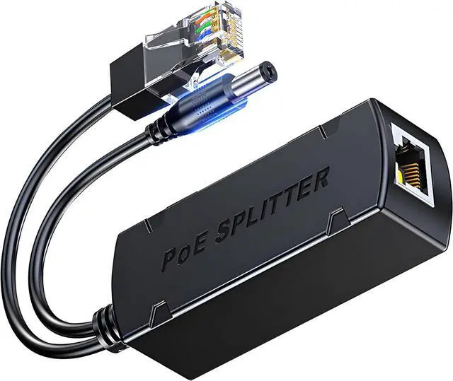 Main image of Gigabit PoE Splitter 12V 1.2A Output, 10/100/1000Mbps Ethernet Over Powerline Adapter Power Over Ethernet Adapter for Security Camera CCTV Surveillance
