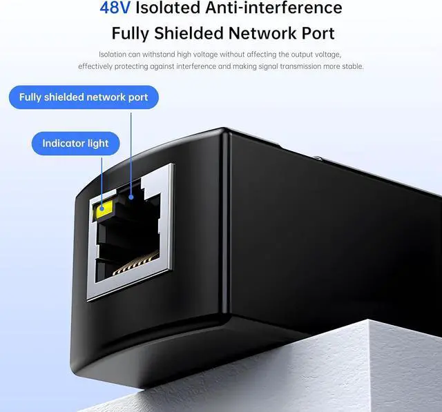 Alt view image 4 of 7 - Gigabit PoE Splitter 12V 1.2A Output, 10/100/1000Mbps Ethernet Over Powerline Adapter Power Over Ethernet Adapter for Security Camera CCTV Surveillance