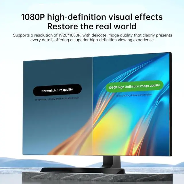 Alt view image 2 of 7 - DisplayPort to HDMI Adapter Cable, 1080P Full HD DP Male to HDMI Female Converter Cord, Plug and Play, Compatible with Desktop, Laptop, Monitor, Projector, HDTV