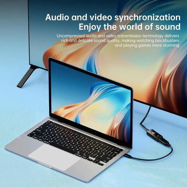 Alt view image 7 of 7 - DisplayPort to HDMI Adapter Cable, 1080P Full HD DP Male to HDMI Female Converter Cord, Plug and Play, Compatible with Desktop, Laptop, Monitor, Projector, HDTV