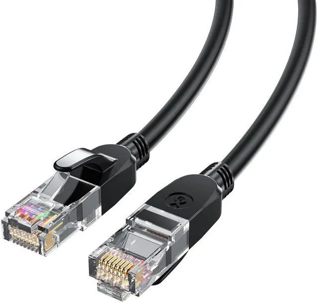 Main image of Cat6 Ethernet Cable 3.3ft, 26AWG UTP Network Cable with Gold-Plated RJ45 Connectors, 250MHz 1000Mbps High-Speed LAN Cable for Gaming, Router, PC, PS5, Printer - Black
