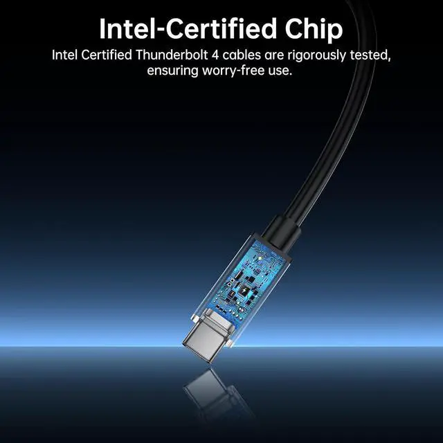 Alt view image 6 of 7 - USB C Thunderbolt 4 Cable(3.28FT, 100W), USB C to USB C Cable USB 4 Data Cable, 40Gbps, 8K HD Display, Thunderbolt 4/3 Compatible for iPhone 16, MacBook, Hub, Docking and More