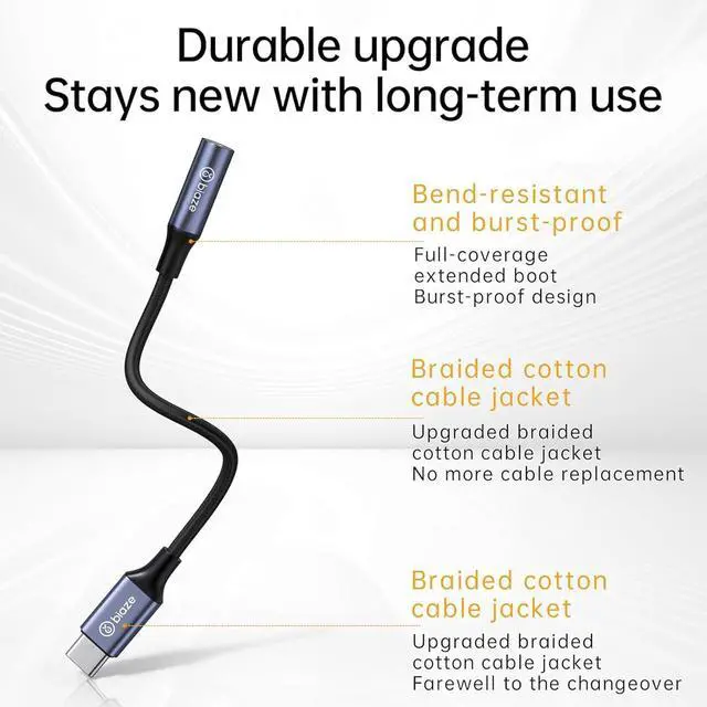 Alt view image 4 of 6 - USB C to 3.5mm Headphone Jack Adapter, USB C to Aux Audio Dongle Adapter Compatible with SAM-SUNG Galaxy S10/S20/S21, Pixel 4/+ 4XL, and More Type C Devices