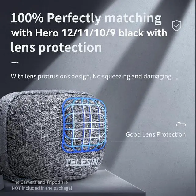 Alt view image 4 of 7 - TELESIN Small Case Protector for GoPro 12 11 10 9 Insta360 Ace Pro Accessories