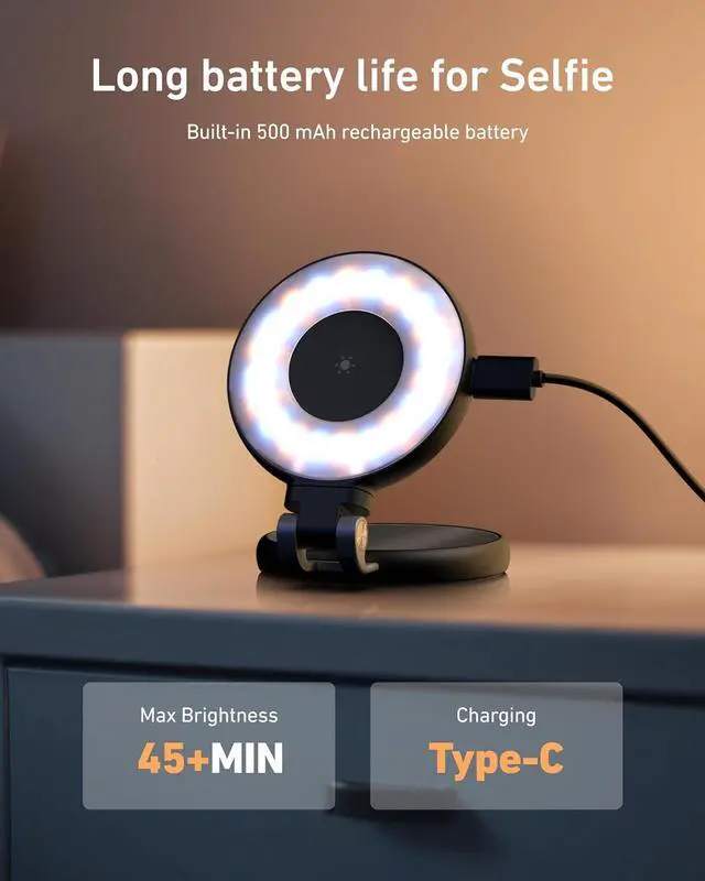 Alt view image 4 of 7 - TELESIN C03 Magnetic Phone Beauty Selfie Light Compatible with iPhone Magsafe, CRI97 360° LED Selfie Ring Fill Light with Mirror for Selfies/Photography/TikTok/Zoom Calls/Video Conference(Black)