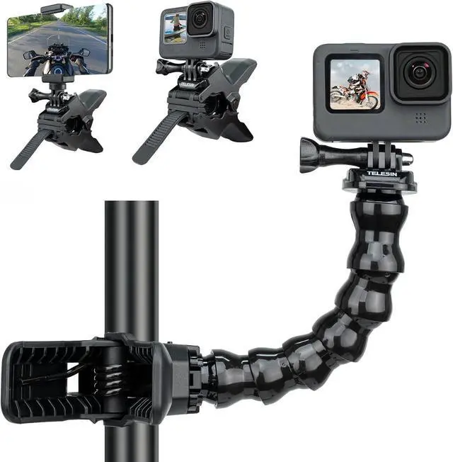 Main image of Jaws Flex Super Clamp Mount Gooseneck Tripod Desk Table Strolle Vlog Video Light Extension Holder Attach for GoPro Max 13 12 11 10 9 8 7 6 5 Insta360 X3 Go3 Ace Pro D-J-I Action 4 Pocket 3 Accessories