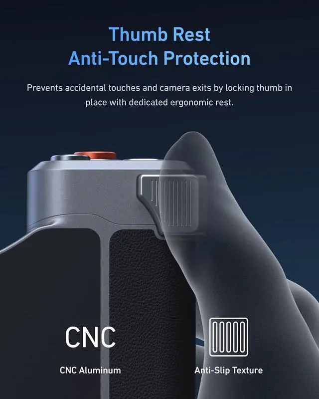 Alt view image 7 of 7 - TELESIN Master Grip Kit for iPhone 17 Pro Max, Magnetic Phone Camera Grip with C03 Selfie Light+ UV Filters, Creator Kit Built 3200mAh Battery Wireless Charging Powergrip - Cooling Graphene Case