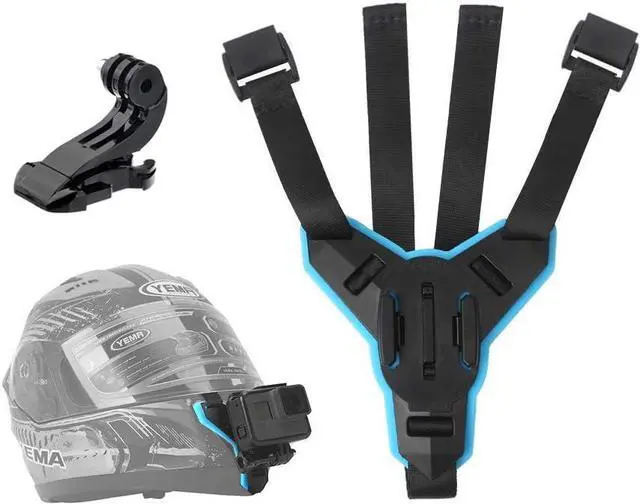 Main image of TELESIN Helmet Mount Chin Strap Clamp Attachment Motocycle Dirt Bike Holder Clip Accessories for GoPro Max Hero 12 11 10 9 8 7 6 5 Insta360 X3 GO3 Ace Pro D-J-I Action 3 4 Pocket 3 Hiking Cycling