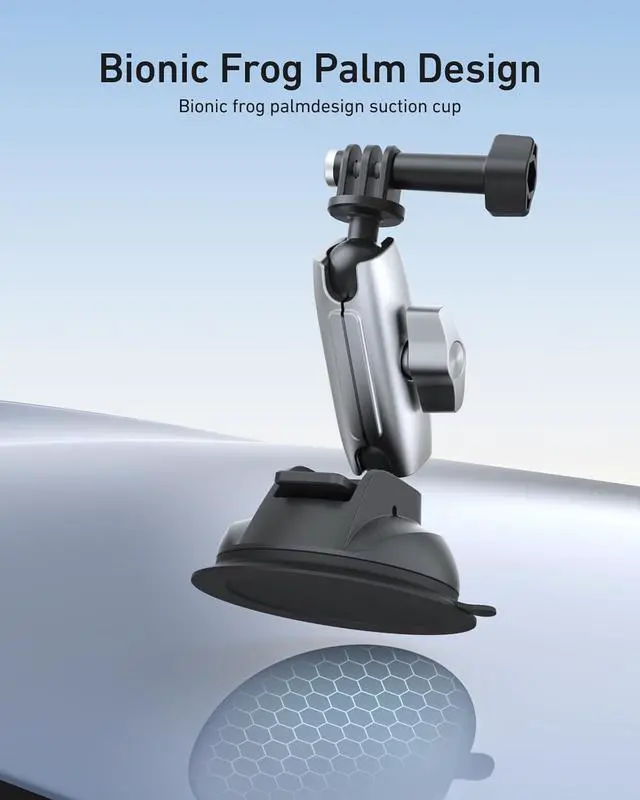 Alt view image 5 of 7 - TELESIN Aluminum Suction Cup Car Mount Windshield Window Dashboard Holder with Phone Clip for GoPro Max Mini Hero 13 12 11 10 9 Insta360 X4 X5 D-J-I Action 4 5pro OSMO 360 Nano iPhone Android AKASO