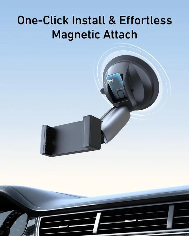 Alt view image 6 of 7 - TELESIN Aluminum Suction Cup Car Mount Windshield Window Dashboard Holder with Phone Clip for GoPro Max Mini Hero 13 12 11 10 9 Insta360 X4 X5 D-J-I Action 4 5pro OSMO 360 Nano iPhone Android AKASO