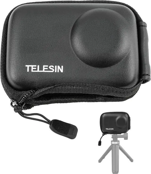 Main image of TELESIN Mini Carry Case Lens Protector for D-J-I Action 5 Pro Action 4 Action 3 Insta 360 Ace Insta360 Ace Pro Accessories, Mini Protective Carrying Bag Half Zipper for Selfie Stick Tripod Accessory