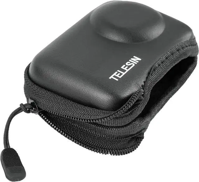 Alt view image 4 of 7 - TELESIN Mini Carry Case Lens Protector for D-J-I Action 5 Pro Action 4 Action 3 Insta 360 Ace Insta360 Ace Pro Accessories, Mini Protective Carrying Bag Half Zipper for Selfie Stick Tripod Accessory