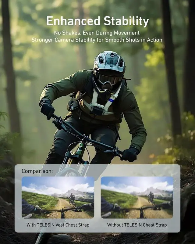 Alt view image 5 of 7 - TELESIN Magnetic Chest Mount Quick Release Harness Strap Mount with Thick Cushion Compatible with Go Pro Hero 13 12 11 10, AKASO, Insta360 X5, D-J-I Osmo 360 Action Cameras Comfort & Balance Stability