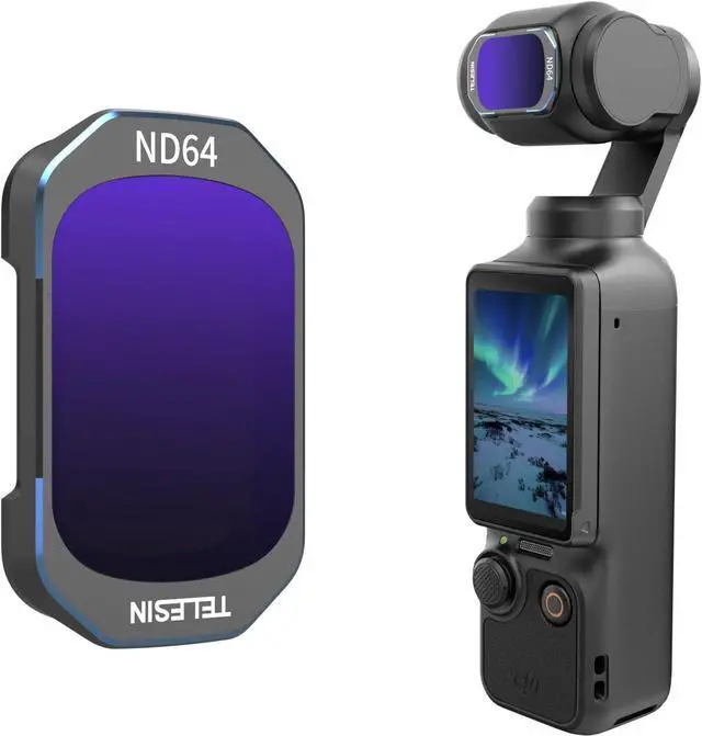 Main image of TELESIN ND256 Filter for D-J-I Osmo Pocket 3 Accessories, Osmo Pocket 3 Neutral Density Filter, Magnetic Installation, Multi-Coated Optical Glass, Dynamic Blur Control, Precise Exposure Balance