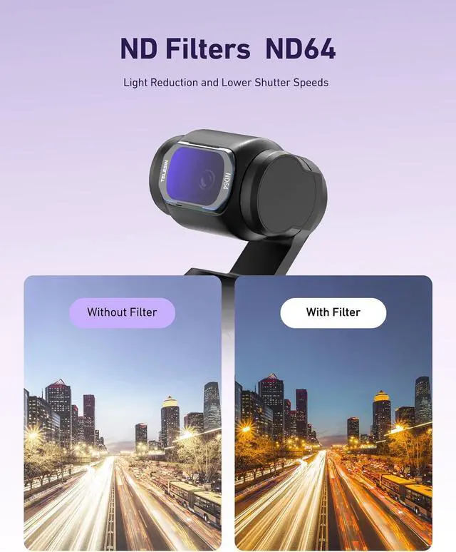 Alt view image 4 of 7 - TELESIN ND256 Filter for D-J-I Osmo Pocket 3 Accessories, Osmo Pocket 3 Neutral Density Filter, Magnetic Installation, Multi-Coated Optical Glass, Dynamic Blur Control, Precise Exposure Balance