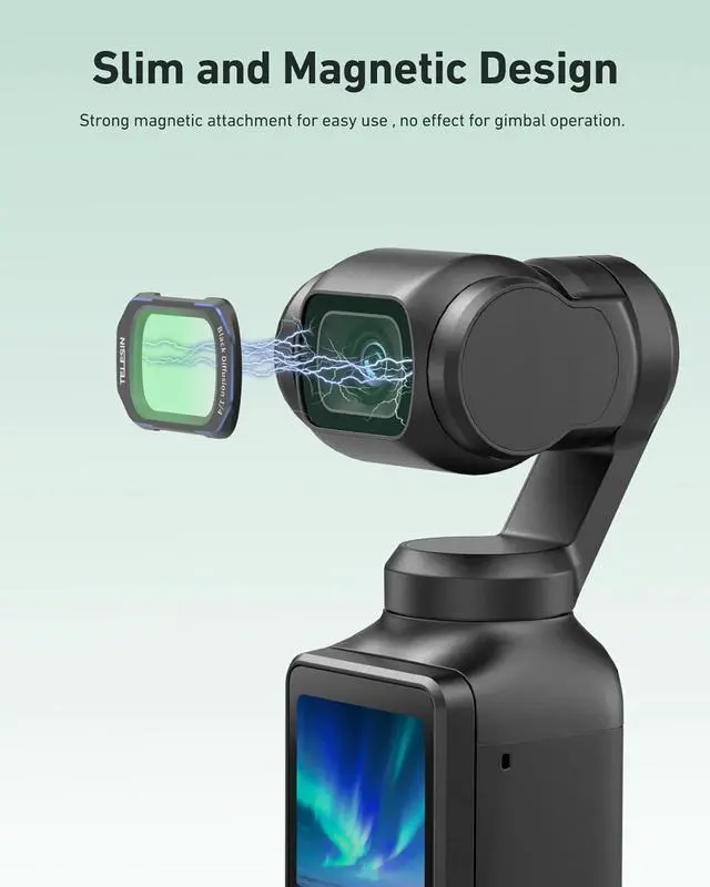 Alt view image 2 of 7 - TELESIN Pocket 3 Magnetic Black Diffusion 1/4 Filter, Dreamy Cinematic Mist Lens Effect Filter for D-J-I Osmo Pocket 3, Ultra Slim Frame & Multi Coated HD Optical Glass for Osmo Pocket Accessories