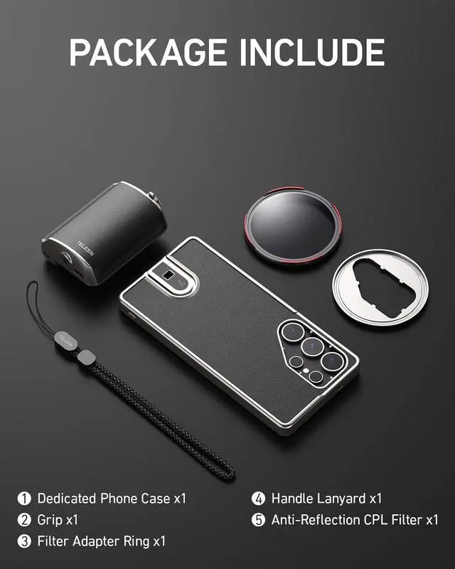 Alt view image 7 of 7 - TELESIN Fun Shot Mastergrip Phone Camera Grip Photography Kit (Grip + Phone Case + 67mm CPL Filter Lens) for SAM-SUNG Galaxy S25 Ultra, Comfort Ergonomic Professional Master Handle Holder