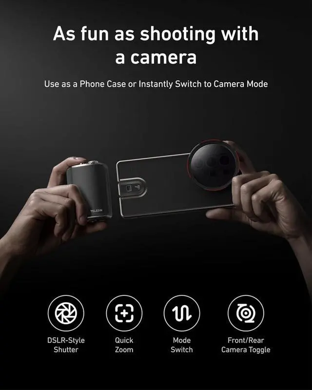 Alt view image 3 of 7 - TELESIN Fun Shot Mastergrip Phone Camera Grip Photography Kit (Grip + Phone Case + 67mm CPL Filter Lens) for SAM-SUNG Galaxy S25 Ultra, Comfort Ergonomic Professional Master Handle Holder