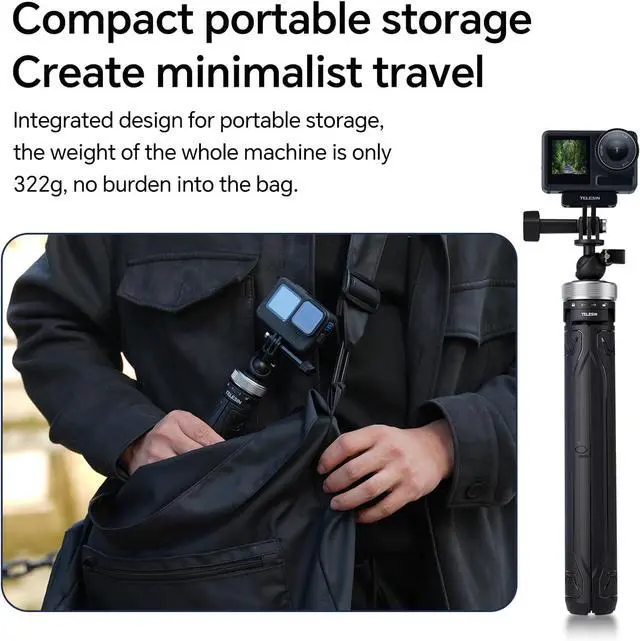 Alt view image 4 of 7 - TELESIN 59in Long Selfie Stick Tripod for GoPro, 360 Ball Joint Extension Pole Monopod Handle Grip for Go Pro Max Hero 13 12 11 10 9 Insta360 X5 X4 X3 Ace Pro D-J-I OSMO 360 Action 5 Pro 3 4 Pocket 3