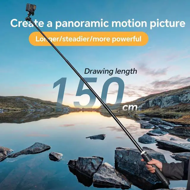 Alt view image 5 of 7 - TELESIN 59in Long Selfie Stick Tripod for GoPro, 360 Ball Joint Extension Pole Monopod Handle Grip for Go Pro Max Hero 13 12 11 10 9 Insta360 X5 X4 X3 Ace Pro D-J-I OSMO 360 Action 5 Pro 3 4 Pocket 3
