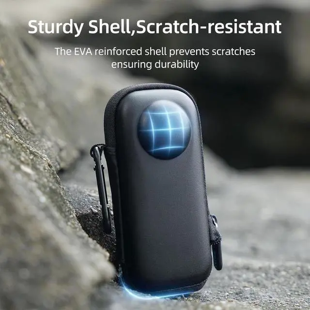 Alt view image 6 of 7 - TELESIN Portable Carrying Case for Insta360 X5 X4, Hard Shell Travel Storage Case for Insta360 X5 X4 Accessories, Water-resistance Mini Protective Hard PU Shell Box Accessories Camera Accessories