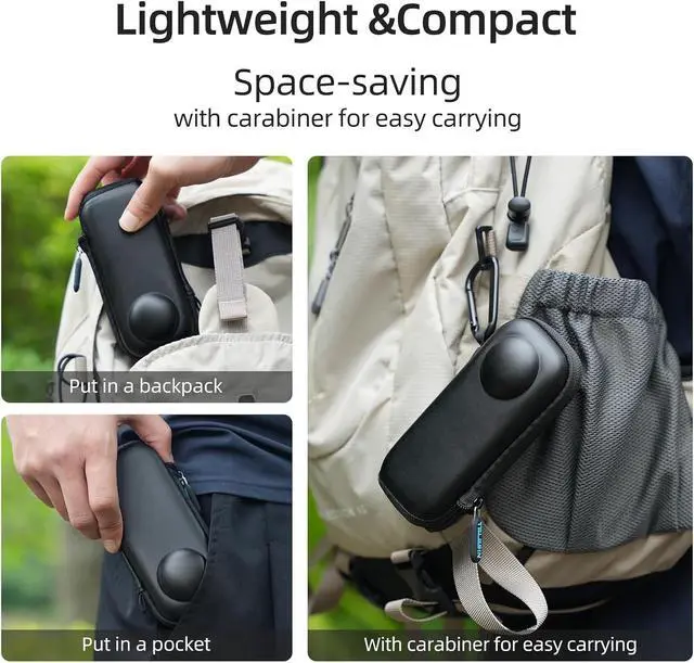 Alt view image 7 of 7 - TELESIN Portable Carrying Case for Insta360 X5 X4, Hard Shell Travel Storage Case for Insta360 X5 X4 Accessories, Water-resistance Mini Protective Hard PU Shell Box Accessories Camera Accessories