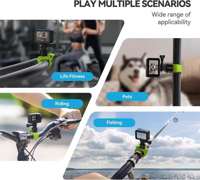 Alt view image 6 of 6 - TELESIN S2 Quick Release 360 Flexible Mount Wrap Band, Bike Motorcycle Handlebar Roll Bar Tube Stick Pole Mounting Accessories for GoPro 13 12 11 10 8 7 Insta360 X3 X4 D-J-I Action 5 Pro 4 Pocket 3