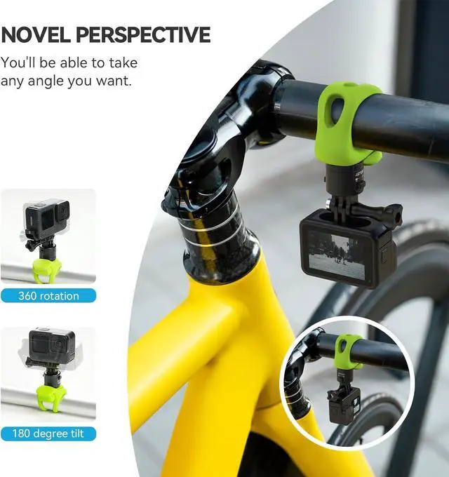 Alt view image 5 of 6 - TELESIN S2 Quick Release 360 Flexible Mount Wrap Band, Bike Motorcycle Handlebar Roll Bar Tube Stick Pole Mounting Accessories for GoPro 13 12 11 10 8 7 Insta360 X3 X4 D-J-I Action 5 Pro 4 Pocket 3