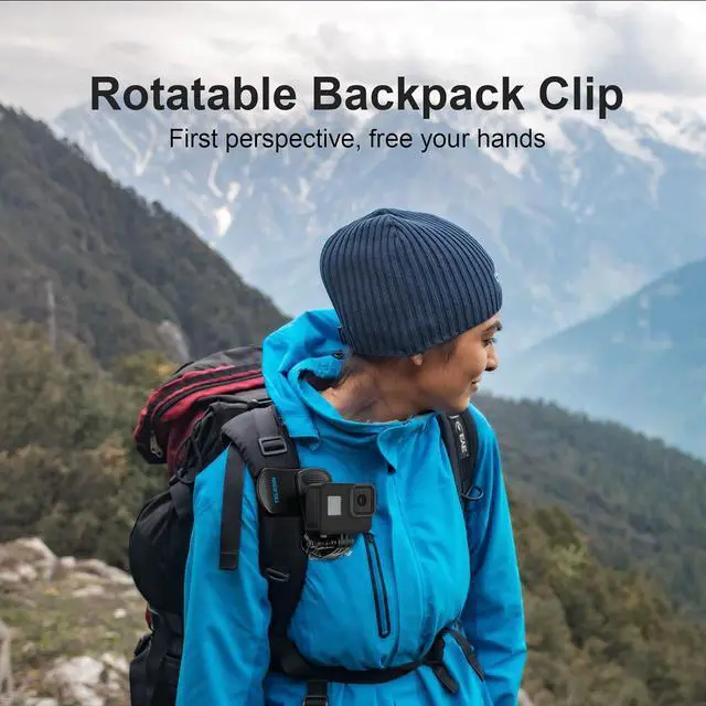 Alt view image 4 of 6 - TELESIN 360 Rotational Backpack Clip Mount Super Solid Fast Release Clamp Rotation Hat Mount for GoPro Hero 8, Hero 7/6/5 Black, Hero4, Hero3, osmo action, Fusion,Xiaomi YI, Action Cameras