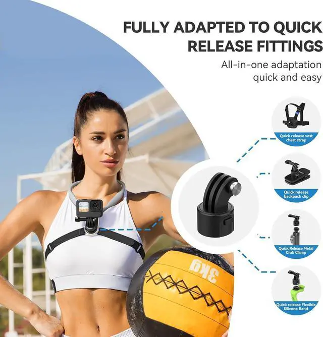 Alt view image 2 of 6 - TELESIN S2 Plus Magnetic Neck Mount Quick Release with Fixing Chest Strap, Necklace Lanyard Strap Holder for GoPro 13 12 11 10 9 8 Max Insta360 X5 X4 X3 GO3 Ace D-J-I Osmo Action 3 4 5 Pro Accessory