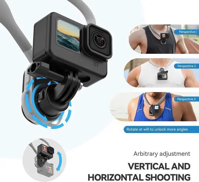 Alt view image 4 of 6 - TELESIN S2 Plus Magnetic Neck Mount Quick Release with Fixing Chest Strap, Necklace Lanyard Strap Holder for GoPro 13 12 11 10 9 8 Max Insta360 X5 X4 X3 GO3 Ace D-J-I Osmo Action 3 4 5 Pro Accessory