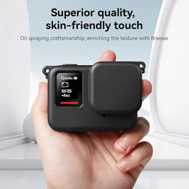 Alt view image 6 of 7 - TELESIN Silicone Case Frame Housing Cage Protective Sleeve with Lens Cover Cap for Insta360 Ace Pro Insta 360 Camera Mount Accessories (for Insta360 Ace Pro)