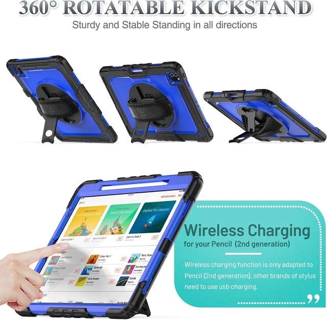 Alt view image 4 of 7 - Case for iPad Pro 12.9-inch 2022/2021/2020/2018, Blue/Black