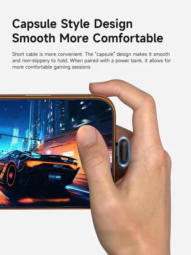 Alt view image 3 of 7 - 180 Degree U-Type USB-C Cable, Short Flat 60W 20V/3A Fast Charging Cable, 480Mbps Data Transfer for iPhone 17 16 Pro Max, Galaxy S25 Ultra S25+, Power Bank, Cooling Fan (Black, 0.11ft)