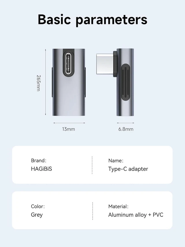 Alt view image 5 of 5 - 240W 40Gbps 8K USB C Adapter, USB-C Male to Female Adapter, USB4 Connecter for Thunderbolt 4/3, ROG Ally, Steam Deck, Switch, Dock, Mac, Tablet, iPhone 16 15 Pro Max (Vertical L Type)