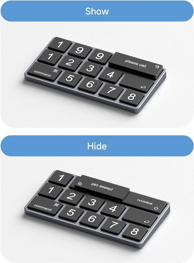 Alt view image 4 of 7 - Temporary Car Parking Phone Number Card Rotation Hidden Telephone Number Plate Styling for Apple Magic Keyboard with 5 Sets of Numeric Keyboard caps (3-Row)