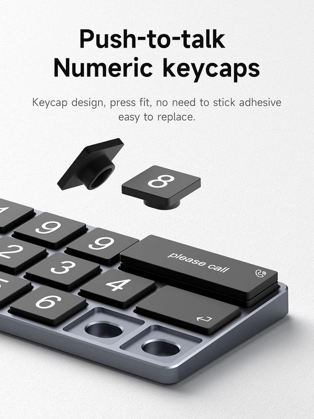 Alt view image 6 of 7 - Temporary Car Parking Phone Number Card Rotation Hidden Telephone Number Plate Styling for Apple Magic Keyboard with 5 Sets of Numeric Keyboard caps (3-Row)