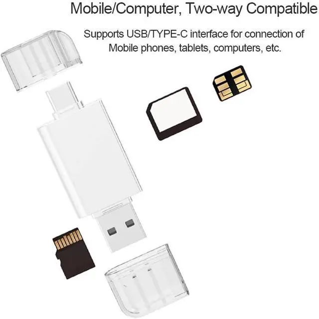 Alt view image 7 of 7 - USB-C Type C/USB 2.0 to NM Nano Memory Card TF Micro SD Card Reader for Cell Phone Laptop
