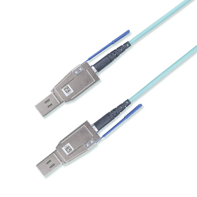 Alt view image 6 of 6 - Mini SAS HD SFF-8644 to SFF-8644 AOC Fiber Optic Cable, 12G External Mini SAS Fiber Cable for Hard Disk Server, SAN, Raid Card, 15-m(49.21-ft)