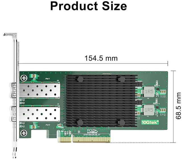 Alt view image 3 of 4 - 10Gb PCI-E NIC Network Card, Dual SFP+ Port, with Original Intel X710-BM2, PCI Express Ethernet LAN Adapter Support Windows Server/Windows/Linux/ESX, Compare to Intel X710-DA2, 2-Pack