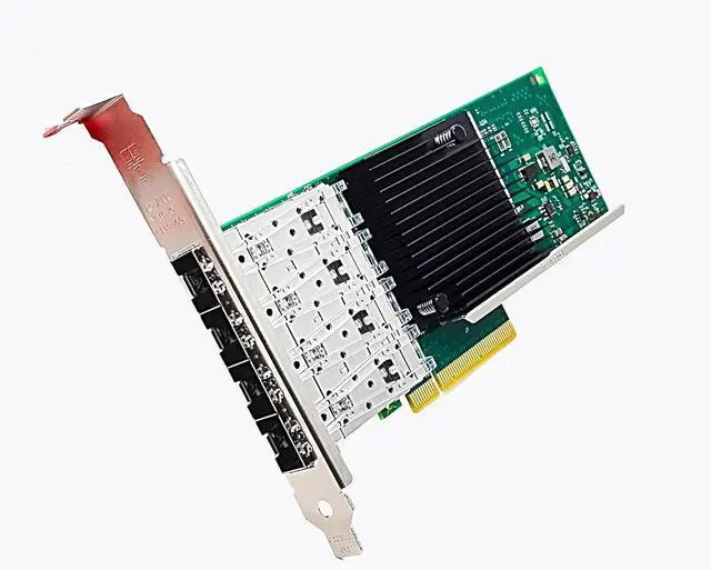 Alt view image 2 of 6 - 10Gb PCI-E NIC Network Card 10G Quad-Port SFP+ Ethernet Converged LAN Adapter CNA Compatible with X710-DA4 PCI Express 3.0 x8/x16 Networking Server Support Windows/Linux/VMware