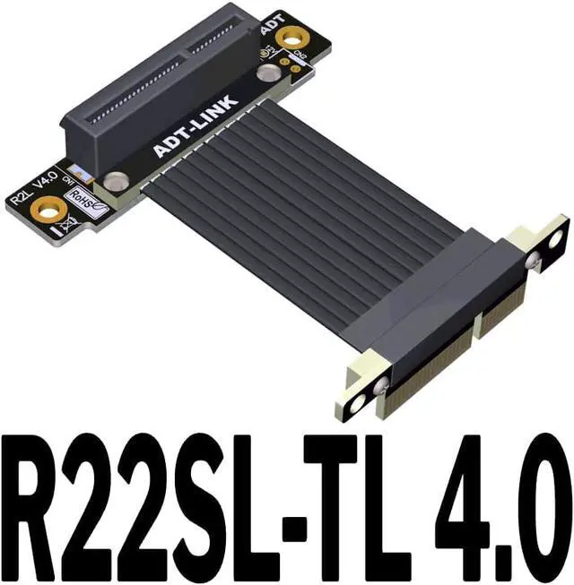 Alt view image 2 of 5 - PCI Express 4.0 x4 Extension Riser Cable 90 180 Degree (15cm, R22SL-TL 4.0)