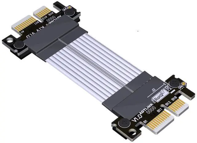 Main image of ADT-Link PCIe 4.0 x1 to x1 Jumper Cable Male to Male Tx to Tx/Rx to Rx Silver Plated Wire with Low Impedance (800mm, K11VS)